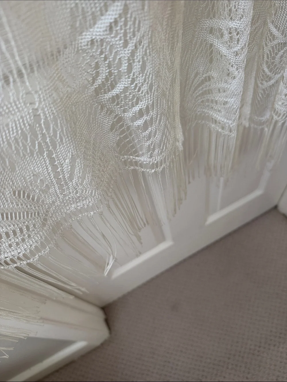 Women's Ivory Lace Fringe Kimono by